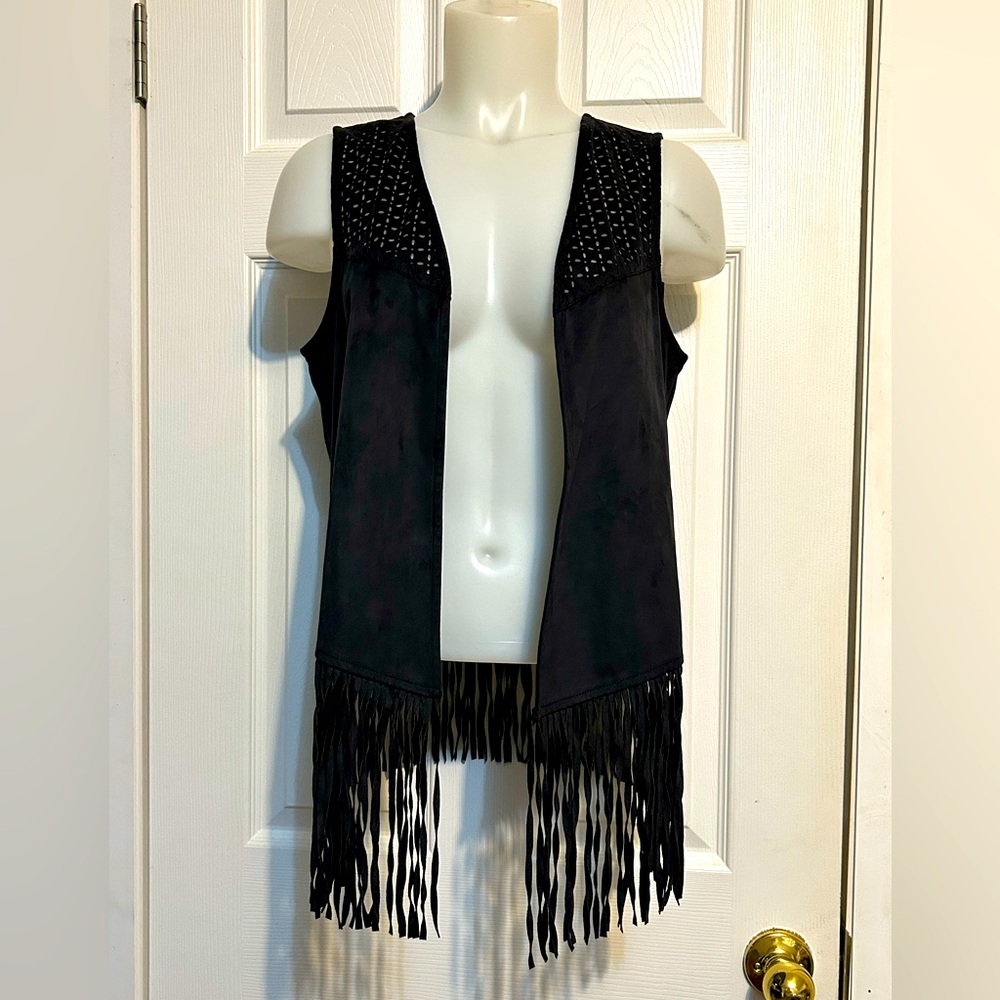 Black Fringe Vest